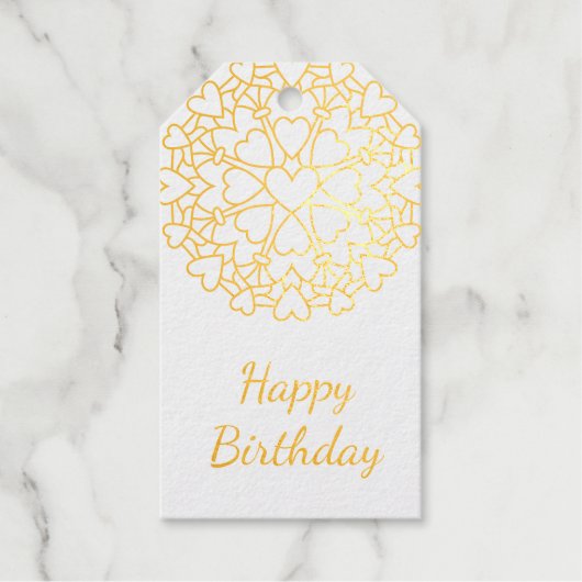ハートマンダラ誕生日 ギフトタグ (正面)