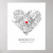 ハートマンチェスターシティ統一されたの地図（王国） ポスター (正面)