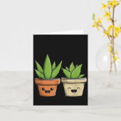 ハートマークのユーモア溢れる多肉植物ラバー カード (黄色い花)