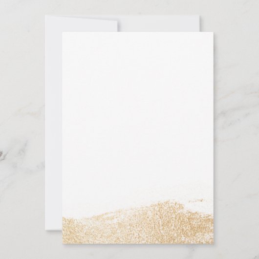 ハートマークの世界地図 ゴールドの結婚式招待状 招待状 (裏面)