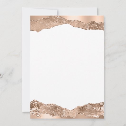 ハートマークの世界地図 ローズゴールド 招待状 (裏面)