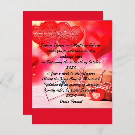 ハートマークの愛の表現 シーズンカード (正面/裏面)