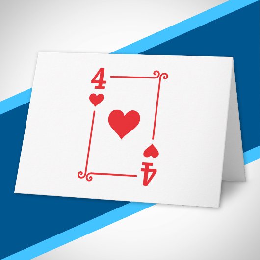 ハートマークの４が揃った近代的なトランプ４ カード