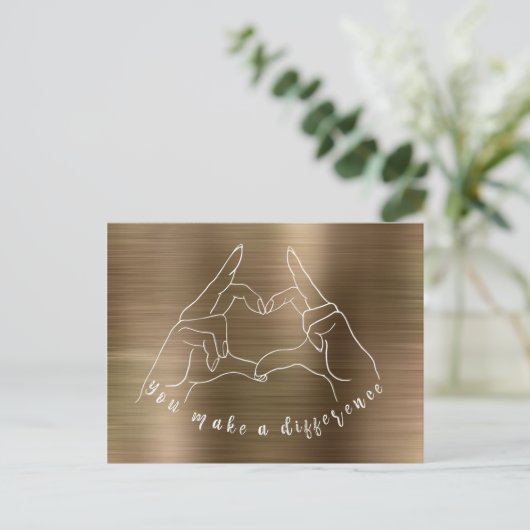 ハートマーク あなたがいるからこそ世界は変わる ポストカード (スタンド正面)