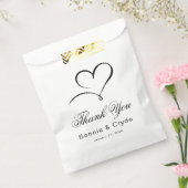 ハートマーク エレガント ウェディング ゲスト サンクス ホワイト フェイバーバッグ (封をした状態)