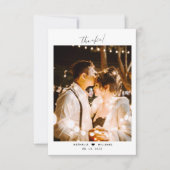 ハートミニマルを写真付きでスクリプ結婚ト化 サンキューカード (正面)