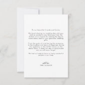 ハートミニマルを写真付きでスクリプ結婚ト化 サンキューカード (裏面)