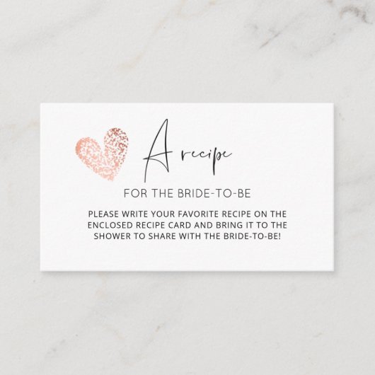 ハートミニマルレシピ エンクロージャーカード (正面)