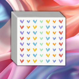 ハートミートカラフルレトロレインボーベビーシャワー スタンダードカクテルナプキン