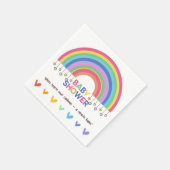 ハートミートカラフルレトロレインボーベビーシャワー スタンダードカクテルナプキン (角)