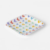 ハートミートカラフルレトロレインボーベビーシャワー ペーパープレート (傾斜あり)