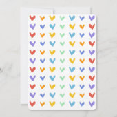 ハートミートカラフルレトロレインボーベビーシャワー 招待状 (裏面)