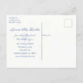 ハートムーンウィンタービーチ日付の結婚保存 案内ポストカード (裏面)