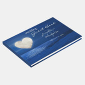 ハートムーン雪に覆われたビーチ冬の結婚式 ゲストブック (コーナー)