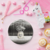 ハートメイスンジャー&ベビー素朴ズ結婚の ペーパープレート (パーティー)