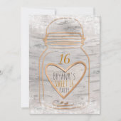 ハートメイソンジャー&ライト樺の木スウィート16招待状 招待状 (正面)