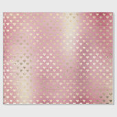 ハートメタリックピンクローズ赤面金ゴールド粉末 ラッピングペーパー (フラット)