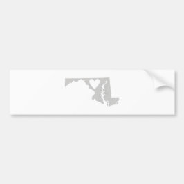 ハートメリーランド州シルエット バンパーステッカー