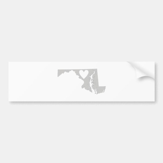 ハートメリーランド州シルエット バンパーステッカー (正面)