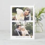 ハートメリーロマンチックなクリスマス写真 シーズンカード (スタンド正面)