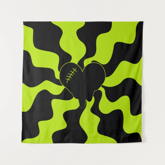 ハートメルト – ライムグリーン タペストリー (正面)