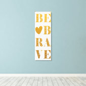 ハートモダンでフェイク金ゴールドと白が勇敢 キャンバスプリント (インサイチュ (ウッドフロア))