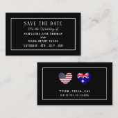 ハートモダンとお洒落、任意の色、日付の保存 エンクロージャーカード (正面/裏面)