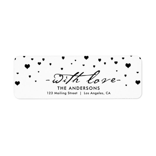 ハートモダンのシャワー ラベル (正面)