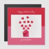 ハートモダンカラーブロックバレンタインデーのカード (正面/裏面)