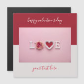 ハートモダンカラーブロックバレンタイン磁気カード (正面/裏面)