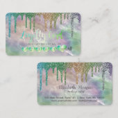 ハートモダングリッタードリップホログラフィックパール ロイヤリティカード (正面/裏面)