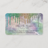 ハートモダングリッタードリップホログラフィックパール ロイヤリティカード (裏面)