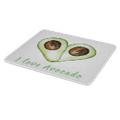 ハートモダングリーンIラブアボカド引用文 カッティングボード (角)