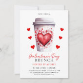 ハートモダンコーヒーヴァレンティーンズガレントネスパーティー 招待状 (正面)