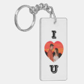 ハートモダンシェイプ写真I Love U キーホルダー (正面左)