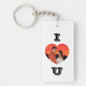 ハートモダンシェイプ写真I Love U キーホルダー (正面)
