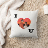 ハートモダンシェイプ写真I Love U クッション (ブランケット)