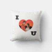 ハートモダンシェイプ写真I Love U クッション (正面)