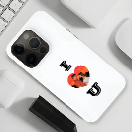 ハートモダンシェイプ写真I Love U iPhone 15 Pro Maxケース