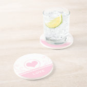 ハートモダンスワーズコースター、ライトピンク コースター (側面)