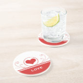 ハートモダンスワーズコースター、赤 コースター (側面)