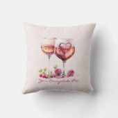 ハートモダンズキュート赤バレンタインデー記念日 クッション (裏面)