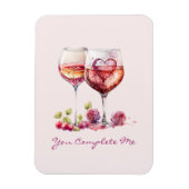 ハートモダンズキュート赤バレンタインデー記念日 マグネット (縦)