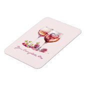 ハートモダンズキュート赤バレンタインデー記念日 マグネット (左側)