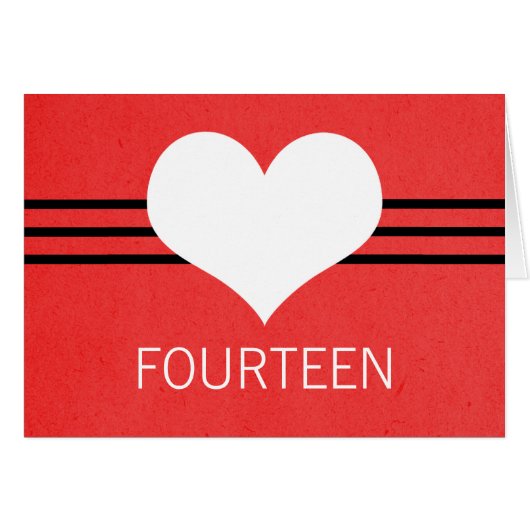 ハートモダンテーブル番号カード（赤） (正面横)