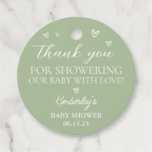 ハートモダンハローベイビーシャワーありがとう