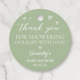 ハートモダンハローベイビーシャワーありがとう フェイバータグ