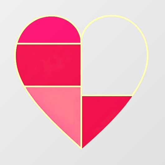 ハートモダンパネルウィンドウデカールバレンタインデー ウィンドウサイン (シート)