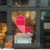 ハートモダンパネルウィンドウデカールバレンタインデー ウィンドウサイン