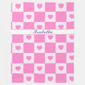 ハートモダンピンクラブコレクション フリースブランケット (正面)